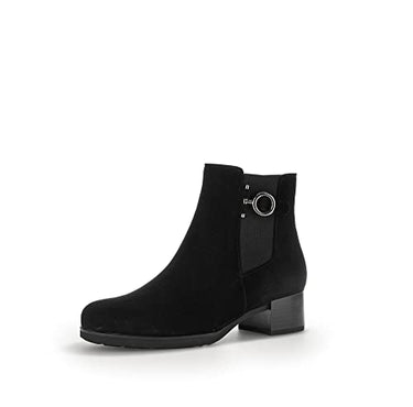 Gabor Damen Chelsea Boots, Frauen Stiefeletten,Wechselfußbett,Best Fitting,Schlupfstiefel,flach,Stiefel,Bootee,schwarz(Altsilber),38.5 im Sale